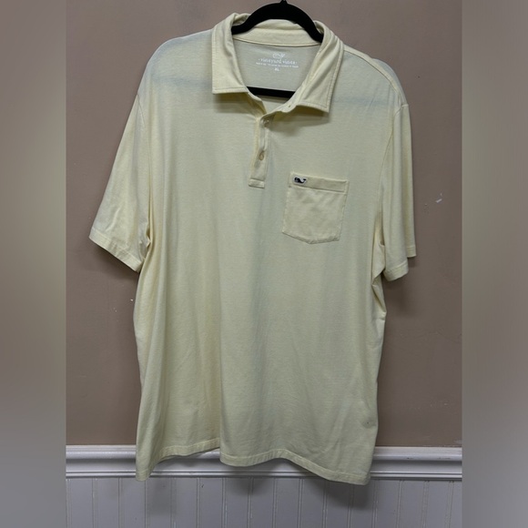 Vineyard Vines Yellow Polo Shirt Preppy Cotton Blend Size XL - Picture 1 of 6